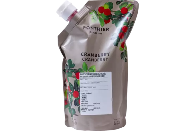 Fruitpuree cranberry 1kg stuk